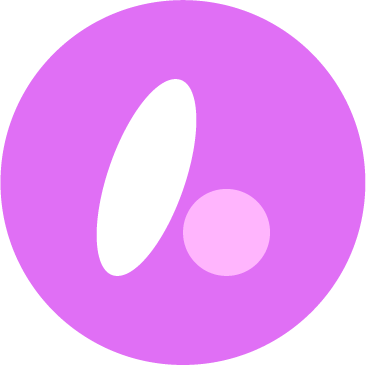 Purple circle with a white elliptical shape and a smaller pink circle inside.